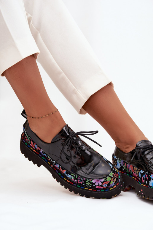 con effetto vernice scarpeAbilitatoturalnej Skóry con scritti Artiker 57C0174 colore nero