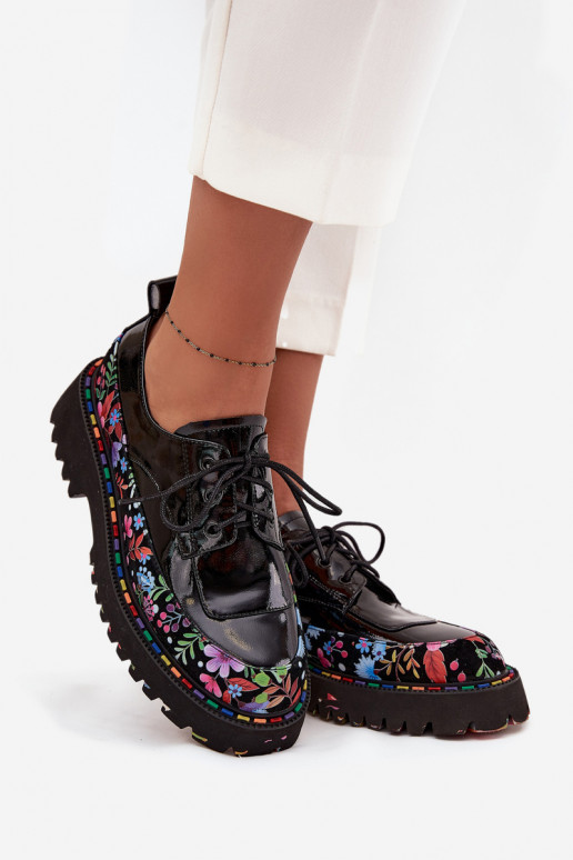 con effetto vernice scarpeAbilitatoturalnej Skóry con scritti Artiker 57C0174 colore nero