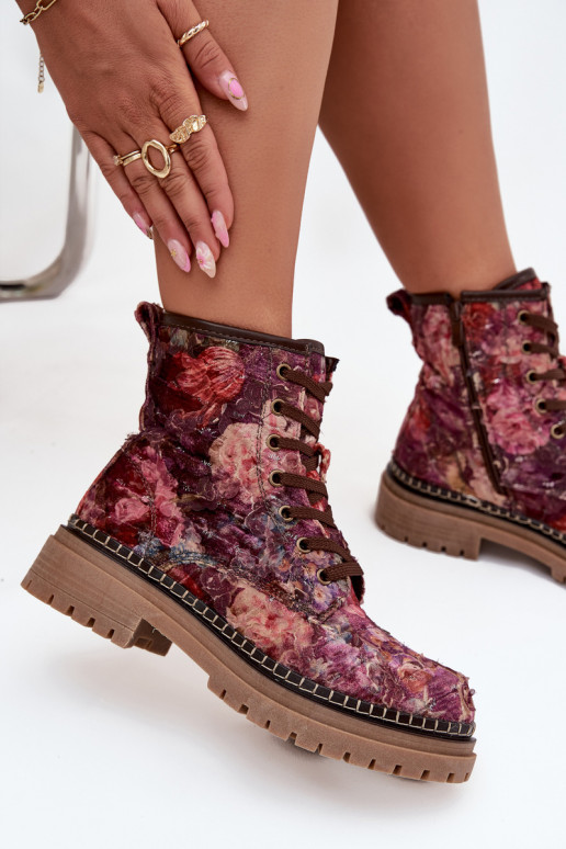 Elegantellato Stivali da donna riscaldamento Artiker 57C1055 Borgogna