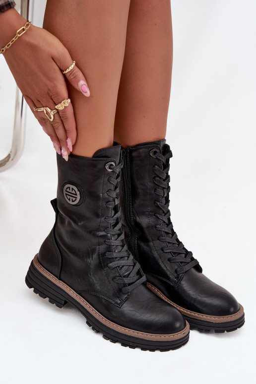 Stivaletti da lavoro Femminile Con decorazioni Detalem riscaldamento colore nero Dorialine