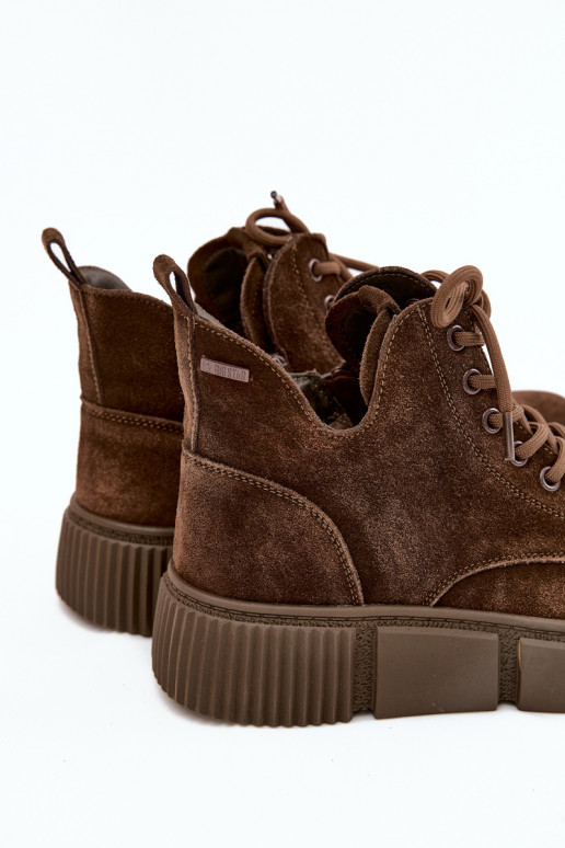 dalla pelle scamosciata scarpe con tacco basso da donna con una piattaforma Big Star SS274595 colore marrone dalla pelle scamosciata scarpe con tacco basso da donna con una piattaforma Big Star SS274595 colore marrone