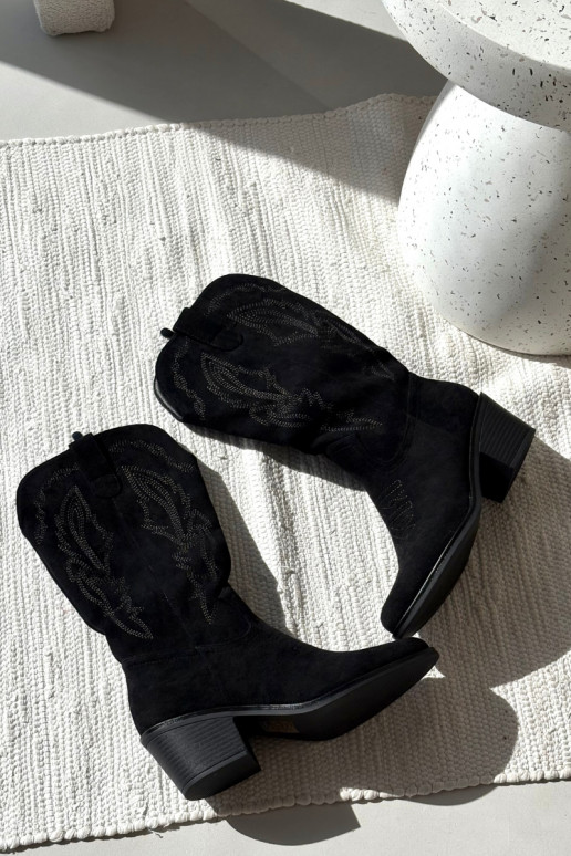 Stivali lunghi da donna in stile cowboy con tacco riscaldati Vinceza 16508 color nero Stivali lunghi da donna in stile cowboy con tacco riscaldati Vinceza 16508 color nero