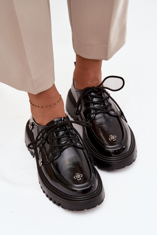 con effetto vernice Pelle scarpe FemminilePrzypinkami Artiker 57C0333 colore nero