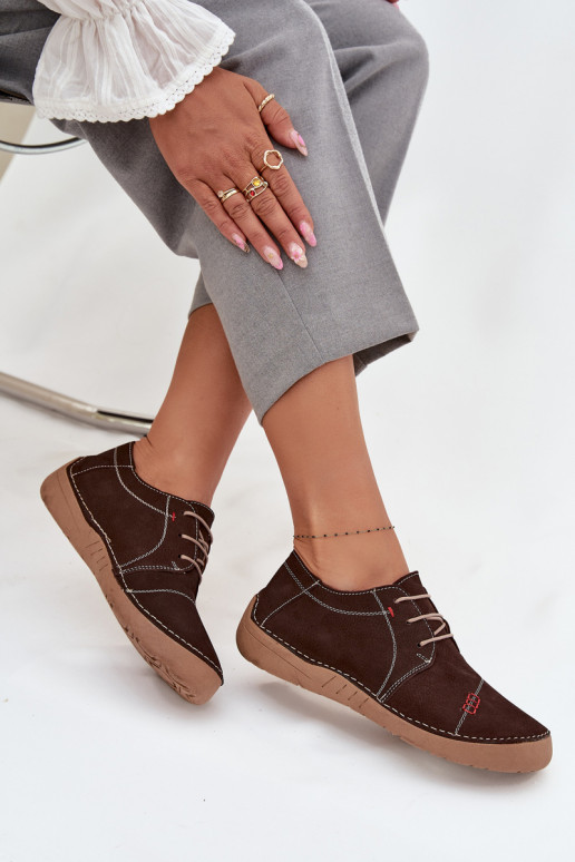 Pelle scarpe FemminilePrzeszyciami Artiker 57C2114 colore marrone