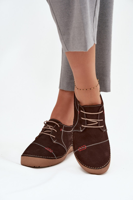 Pelle scarpe FemminilePrzeszyciami Artiker 57C2114 colore marrone