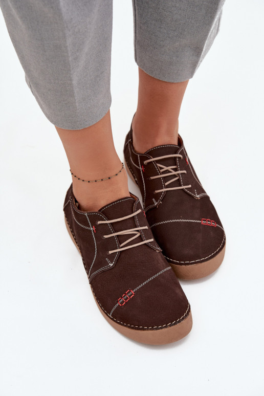 Pelle scarpe FemminilePrzeszyciami Artiker 57C2114 colore marrone