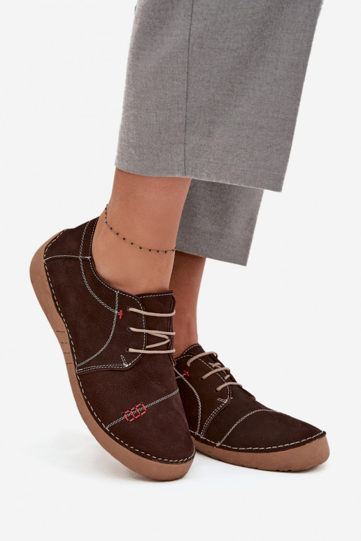 Pelle scarpe FemminilePrzeszyciami Artiker 57C2114 colore marrone