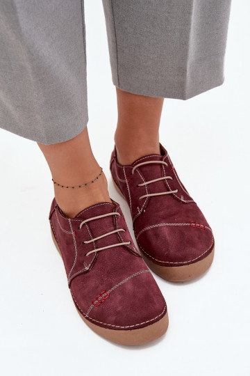 Pelle scarpe FemminilePrzeszyciami Artiker 57C2111 Borgogna