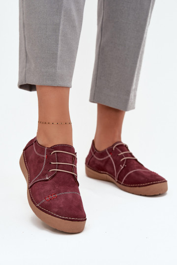 Pelle scarpe FemminilePrzeszyciami Artiker 57C2111 Borgogna 2