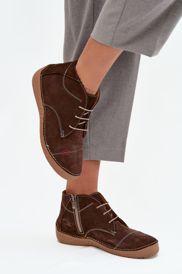 Pelle scarpe FemminilePrzeszyciami Al Castello Artiker 57C2117 colore marrone