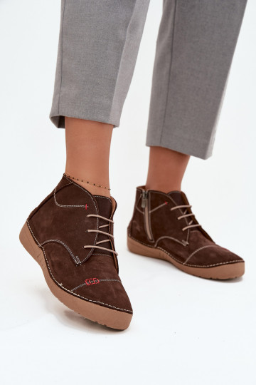 Pelle scarpe FemminilePrzeszyciami Al Castello Artiker 57C2117 colore marrone 2