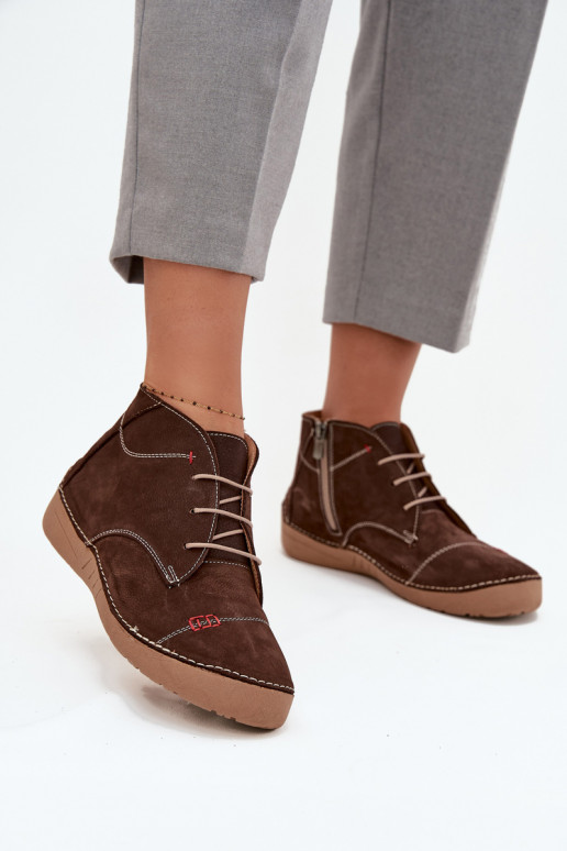 Pelle scarpe FemminilePrzeszyciami Al Castello Artiker 57C2117 colore marrone