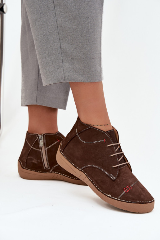 Pelle scarpe FemminilePrzeszyciami Al Castello Artiker 57C2117 colore marrone