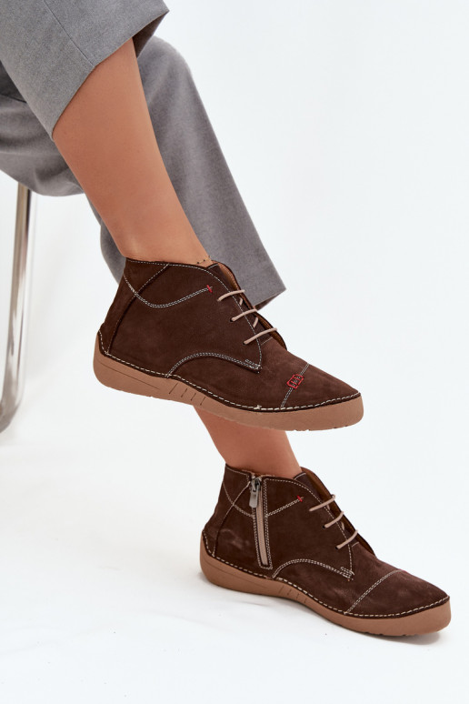 Pelle scarpe FemminilePrzeszyciami Al Castello Artiker 57C2117 colore marrone