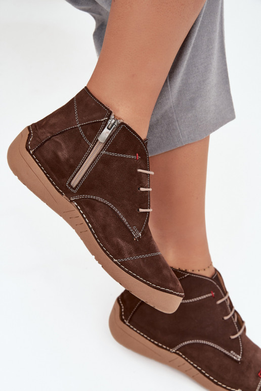 Pelle scarpe FemminilePrzeszyciami Al Castello Artiker 57C2117 colore marrone