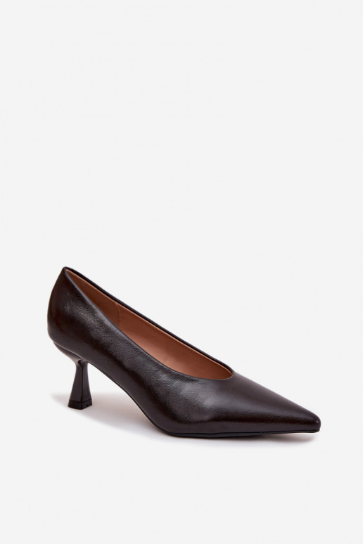 Décolleté verniciate con tacco sottile color cioccolato Gavrielle Décolleté verniciate con tacco sottile color cioccolato Gavrielle