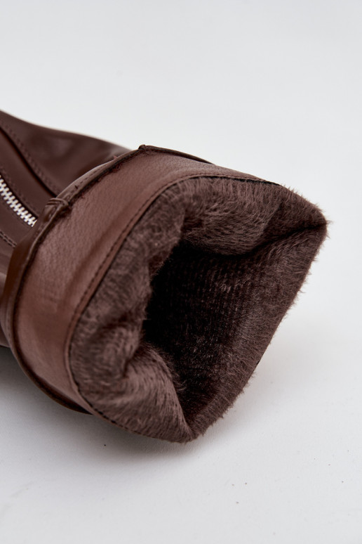 stivali da donnaINyAiniętą CholeAką con fibbie I color argentom Zamkiem riscaldamento colore marrone Bressa