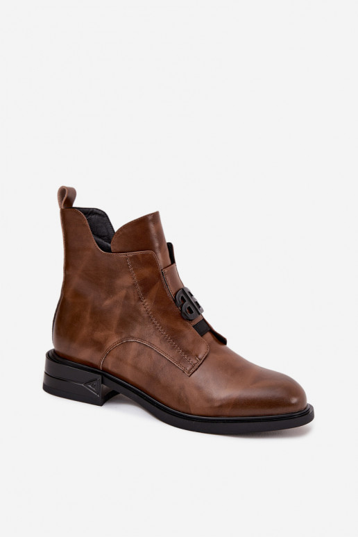 riscaldamento Pelle Stivali da donna Con decorazioni Detalem colore marrone Briselda