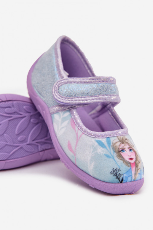 ballerine Pantofole Infantile con chiusure adesive Frozen Congelato azzurro Olivessa