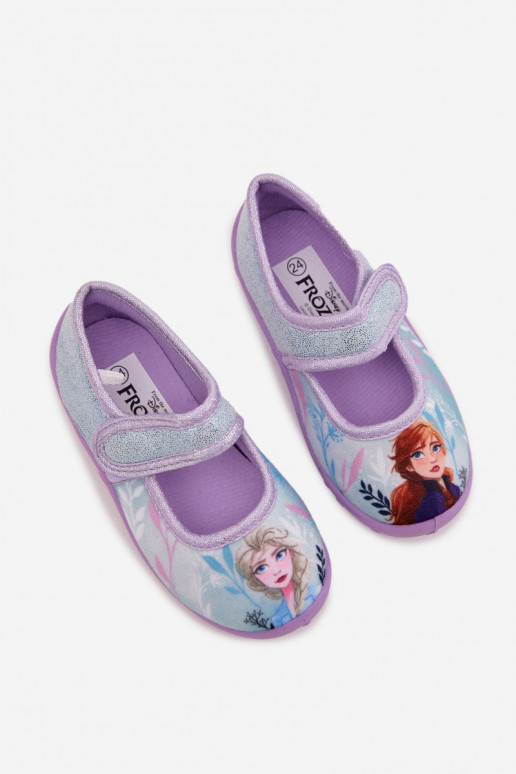 ballerine Pantofole Infantile con chiusure adesive Frozen Congelato azzurro Olivessa