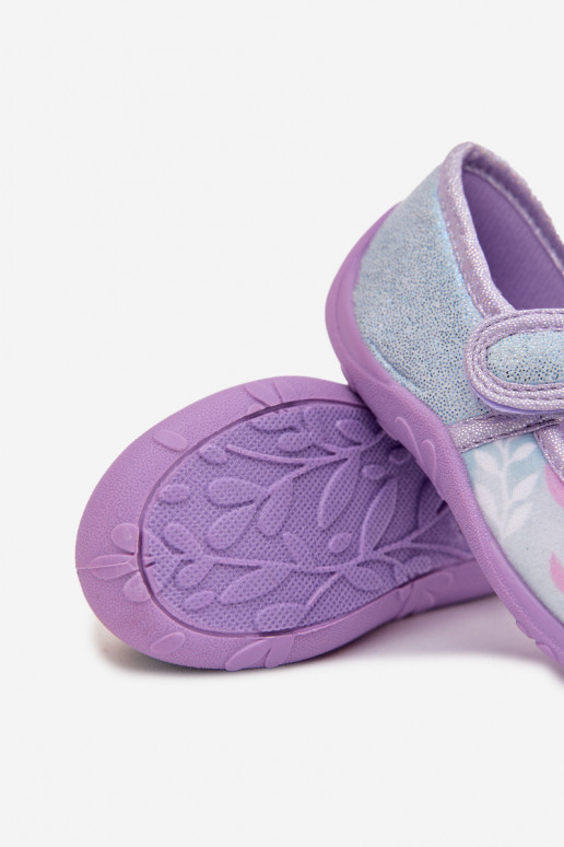 ballerine Pantofole Infantile con chiusure adesive Frozen Congelato azzurro Olivessa
