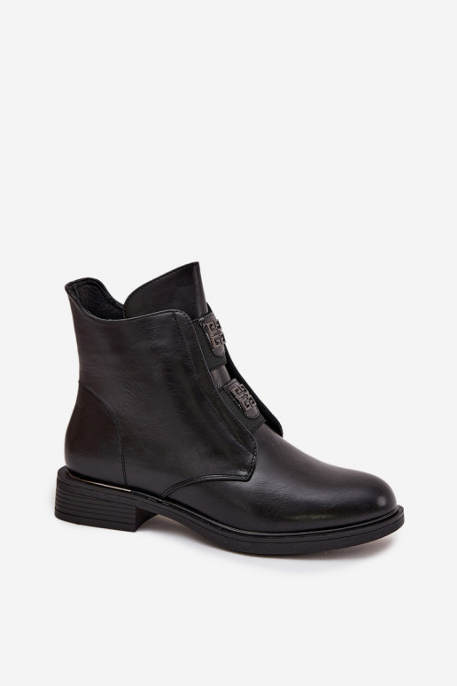 Stivali da donna riscaldamento Con tacco basso con bellissimi dettagli colore nero Tavressa