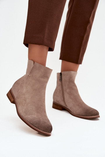 Stivali da donna con tacchi larghi Vinceza 39961 beige 2