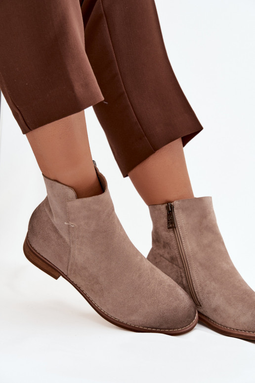 Stivali da donna con tacchi larghi Vinceza 39961 beige