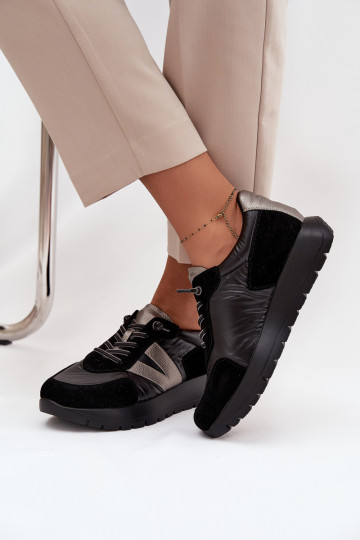 Scarpe modello sneakers Femminile con una piattaforma Vinceza 58561 colore nero 2