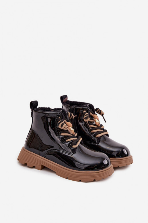 riscaldamento Stivali Infantile con effetto vernicePrzypinką Orsi di peluche colore nero Jovellea riscaldamento Stivali Infantile con effetto vernicePrzypinką Orsi di peluche colore nero Jovellea