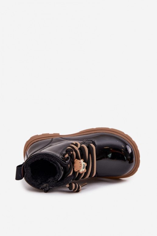 riscaldamento Stivali Infantile con effetto vernicePrzypinką Orsi di peluche colore nero Jovellea riscaldamento Stivali Infantile con effetto vernicePrzypinką Orsi di peluche colore nero Jovellea