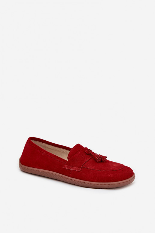 Pelle Mocassini in pelle scamosciata Typu Barefoot Zazoo 322 colore rosso