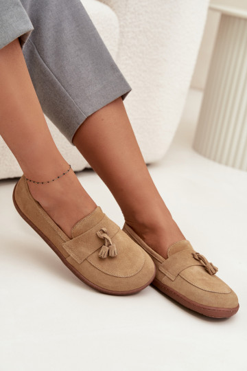 Pelle Mocassini in pelle scamosciata Typu Barefoot Zazoo 322 beige