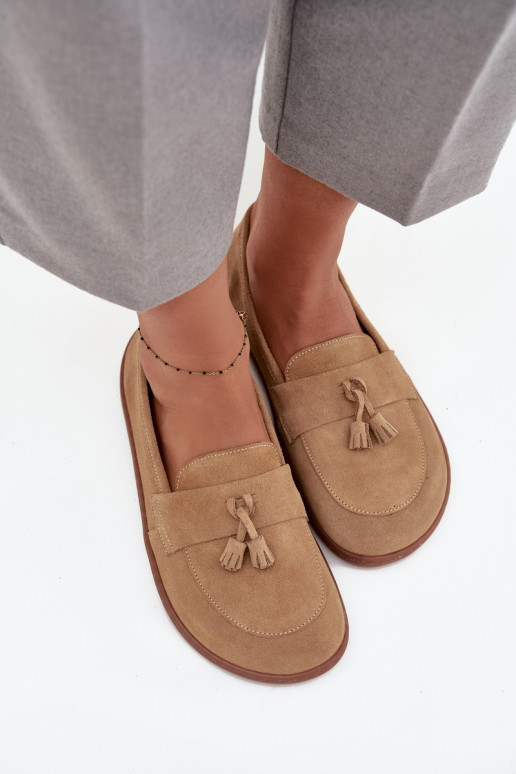 Pelle Mocassini in pelle scamosciata Typu Barefoot Zazoo 322 beige