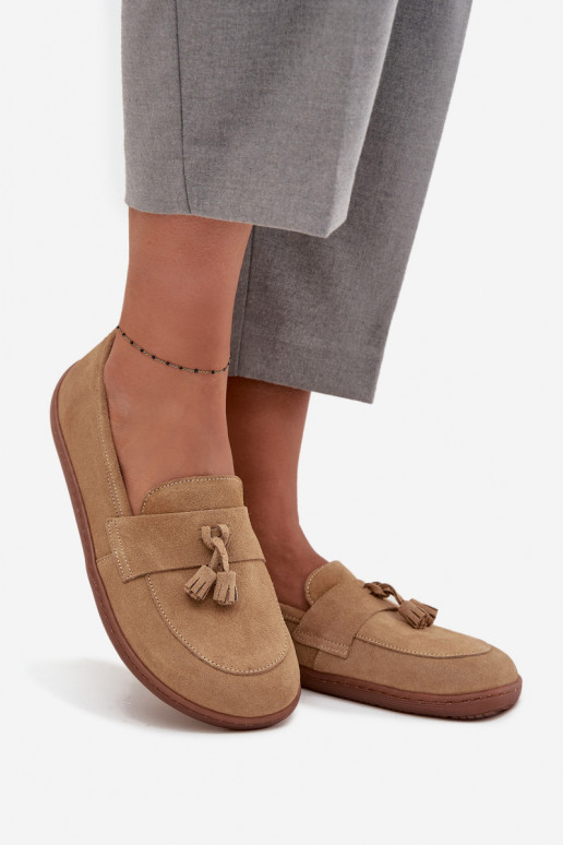 Pelle Mocassini in pelle scamosciata Typu Barefoot Zazoo 322 beige