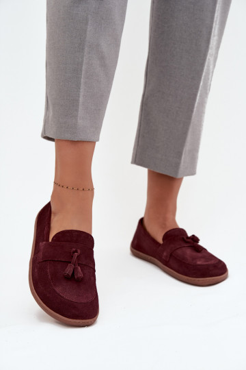 Pelle Mocassini in pelle scamosciata Typu Barefoot Zazoo 322 Borgogna 2