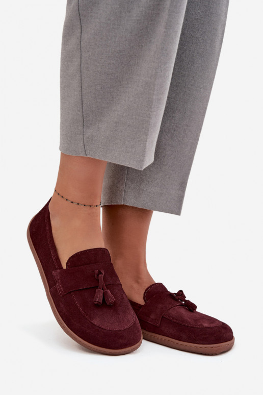 Pelle Mocassini in pelle scamosciata Typu Barefoot Zazoo 322 Borgogna