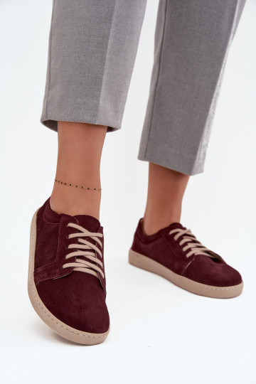 scarpe casual Typu BarefootAbilitatoturalnego dalla pelle scamosciatau Zazoo 314 Borgogna 2