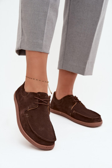 scarpe Femminile Typu BarefootAbilitatoturalnego dalla pelle scamosciatau Zazoo 327 CzekoladoAe 2