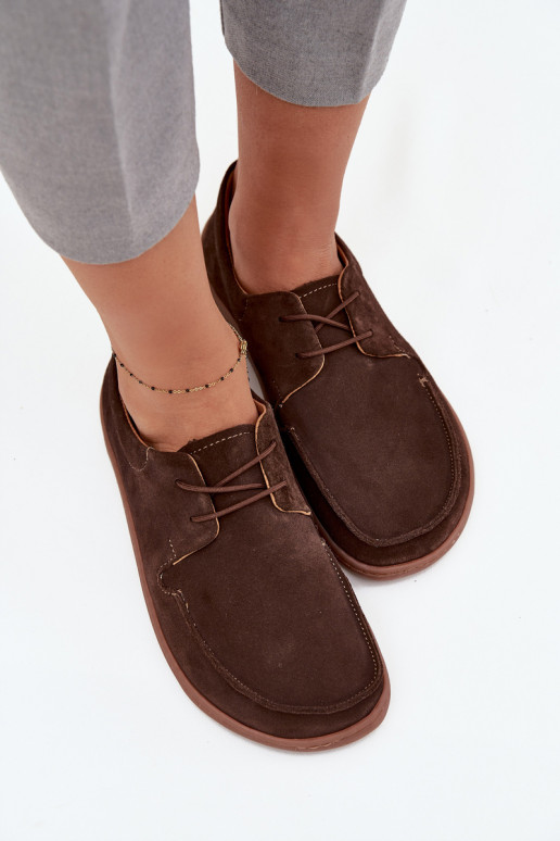 scarpe Femminile Typu BarefootAbilitatoturalnego dalla pelle scamosciatau Zazoo 327 CzekoladoAe