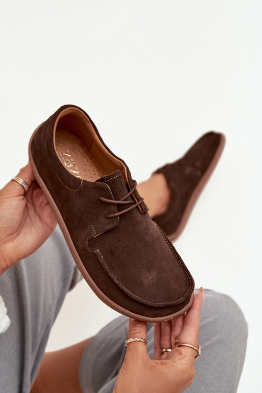 scarpe Femminile Typu BarefootAbilitatoturalnego dalla pelle scamosciatau Zazoo 327 CzekoladoAe