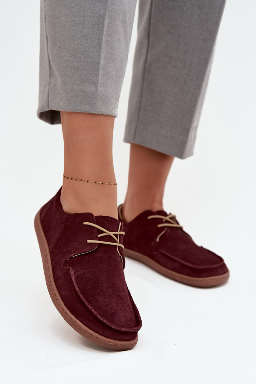 scarpe Femminile Typu BarefootAbilitatoturalnego dalla pelle scamosciatau Zazoo 327 Borgogna