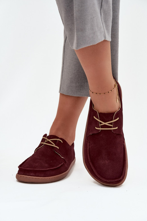 scarpe Femminile Typu BarefootAbilitatoturalnego dalla pelle scamosciatau Zazoo 327 Borgogna