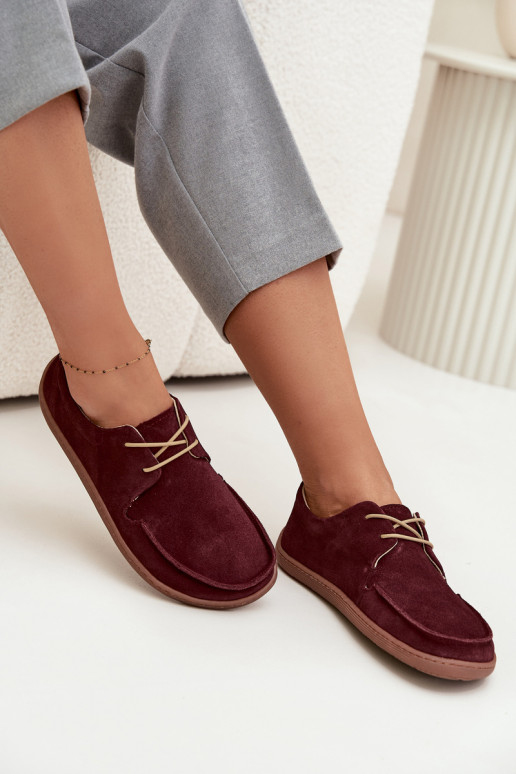 scarpe Femminile Typu BarefootAbilitatoturalnego dalla pelle scamosciatau Zazoo 327 Borgogna