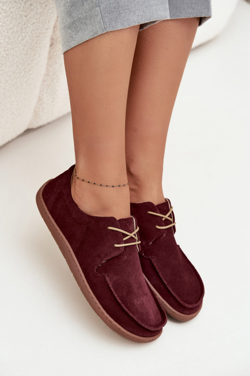 scarpe Femminile Typu BarefootAbilitatoturalnego dalla pelle scamosciatau Zazoo 327 Borgogna