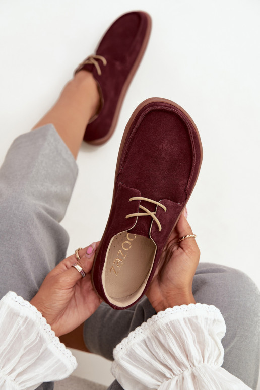 scarpe Femminile Typu BarefootAbilitatoturalnego dalla pelle scamosciatau Zazoo 327 Borgogna