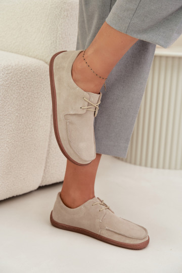 scarpe Femminile Typu BarefootAbilitatoturalnego dalla pelle scamosciatau Zazoo 327 colore avorio