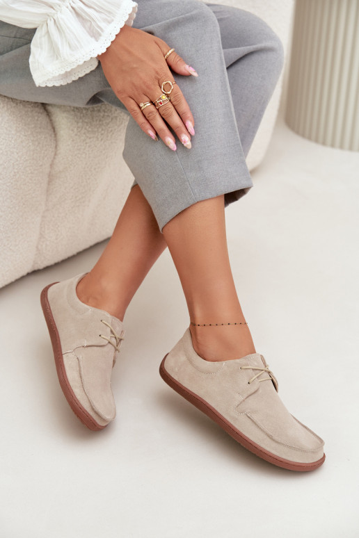 scarpe Femminile Typu BarefootAbilitatoturalnego dalla pelle scamosciatau Zazoo 327 colore avorio