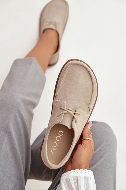 scarpe Femminile Typu BarefootAbilitatoturalnego dalla pelle scamosciatau Zazoo 327 colore avorio