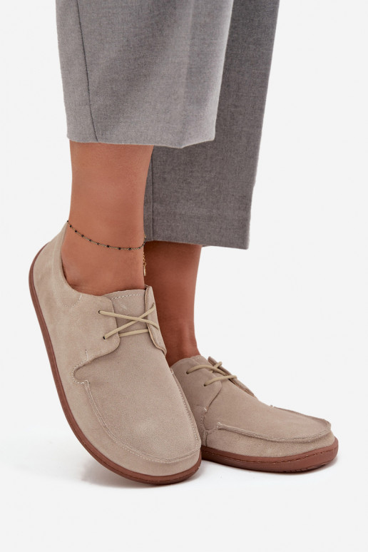 scarpe Femminile Typu BarefootAbilitatoturalnego dalla pelle scamosciatau Zazoo 327 colore avorio